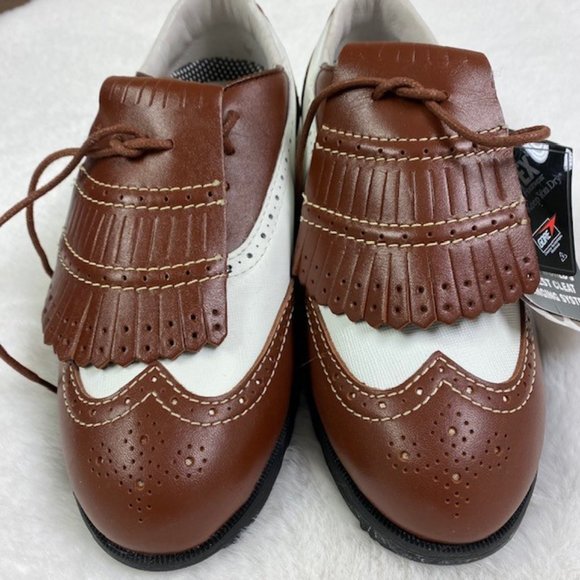 Etonic Womens Difference 2000 Gore Tex Slip On Brown White Golf Shoes Size 6.5 M - Picture 2 of 7